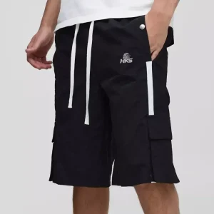 Relaxed Fit Gothic M Cross Print Short