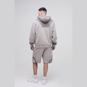 Oversized Boxy All Over Heart Printed Hooded Tracksuit