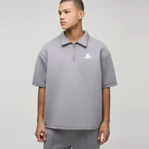 Oversized Boxy Pinstripe Revere Polo