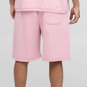 Plus Loose Fit Cargo Acid Wash Jersey Shorts