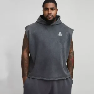 Oversized Boxy Cross Embroidered Zip Through Hoodie
