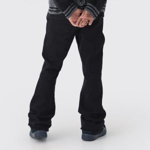 Wide Leg Star Tricot Split Hem Joggers