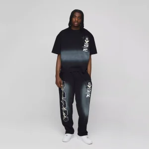 Oversized Boxy Official Tonal Print Zip Hooded Tracksuit