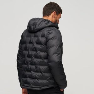 Hooded Microfibre Sports Puffer Jacket