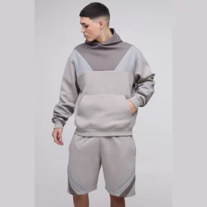 Oversized Boxy All Over Heart Printed Hooded Tracksuit